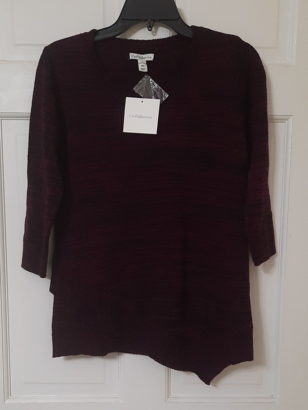 croft & barrow Asymmetrical Maroon Knit Tunic Dress